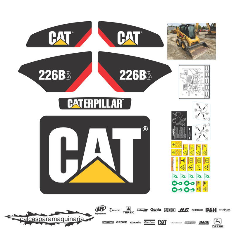 JUEGO DE CALCAS DE RESTAURACION PARA CAT 226B3 NVO 