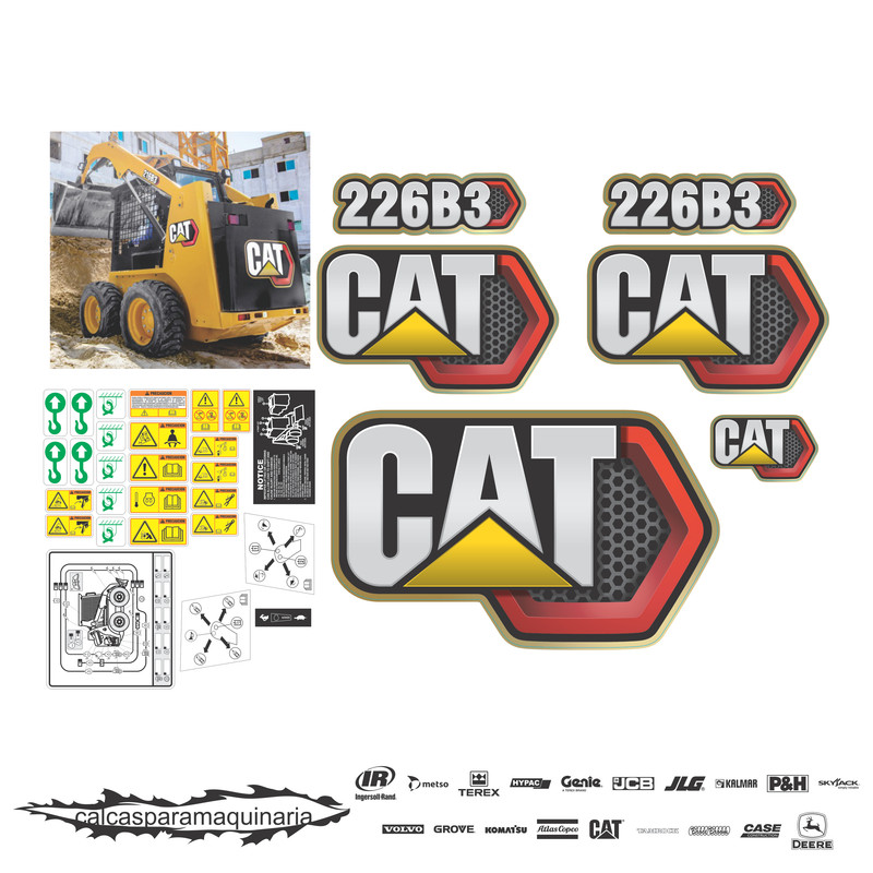 JUEGO DE CALCAS DE RESTAURACION PARA CAT 226B3 NVO PANAL 