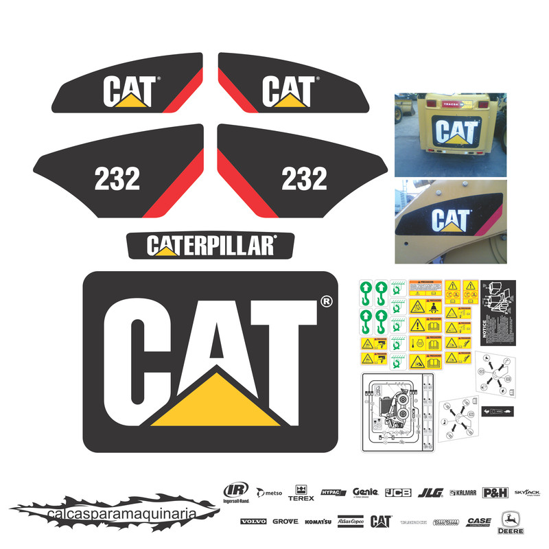 JUEGO DE CALCAS DE RESTAURACION PARA CAT 232 NVO
