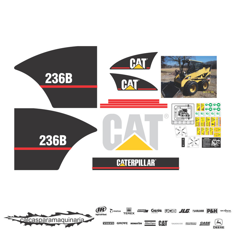 JUEGO DE CALCAS DE RESTAURACION PARA CAT 236B VJO