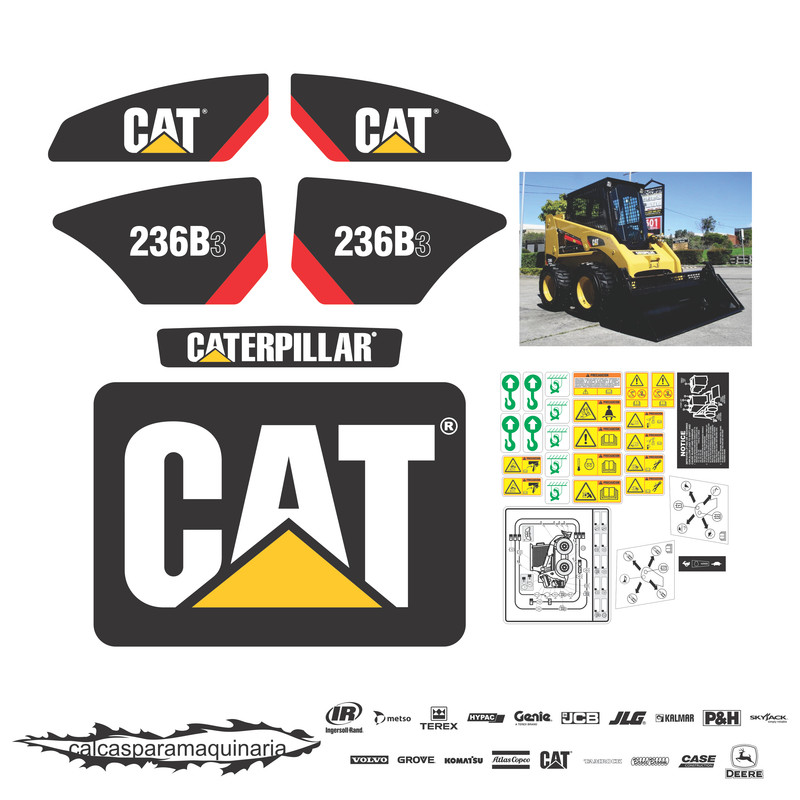 JUEGO DE CALCAS DE RESTAURACION PARA CAT 236B3 NVO