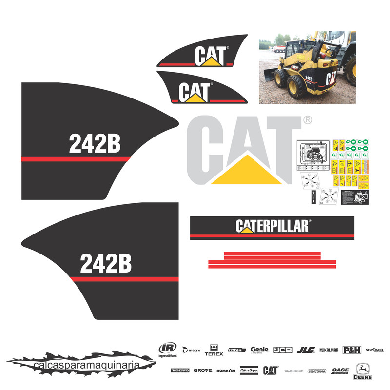 JUEGO DE CALCAS DE RESTAURACION PARA CAT 242B VJO 