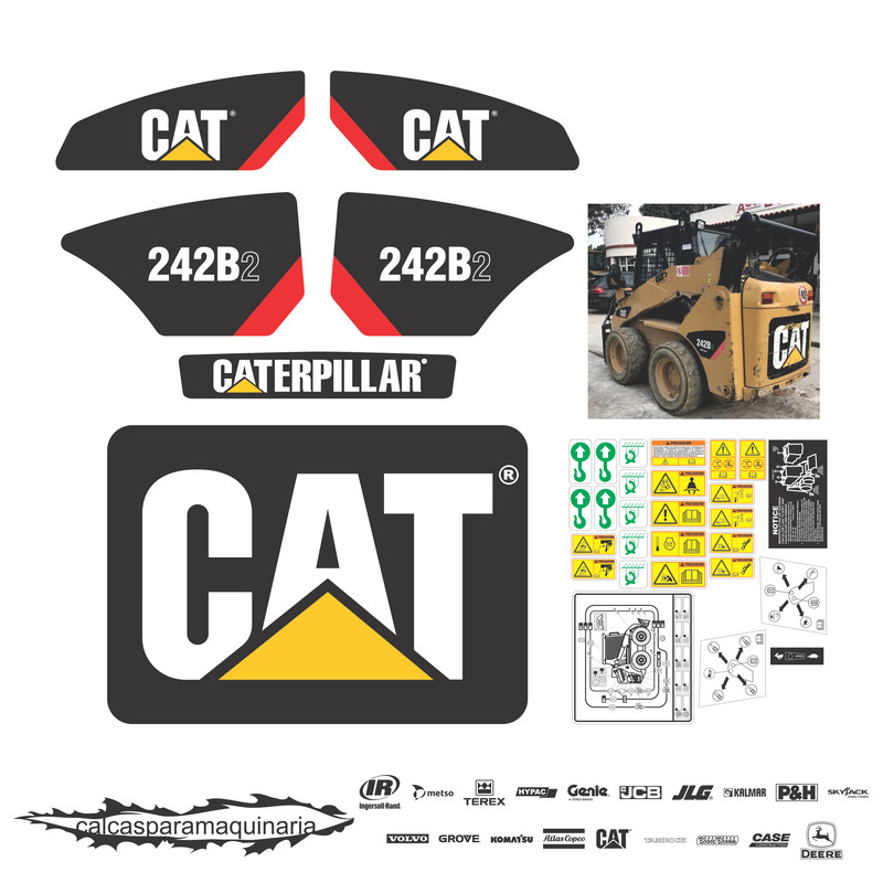 JUEGO DE CALCAS DE RESTAURACION PARA CAT 242B2 NVO