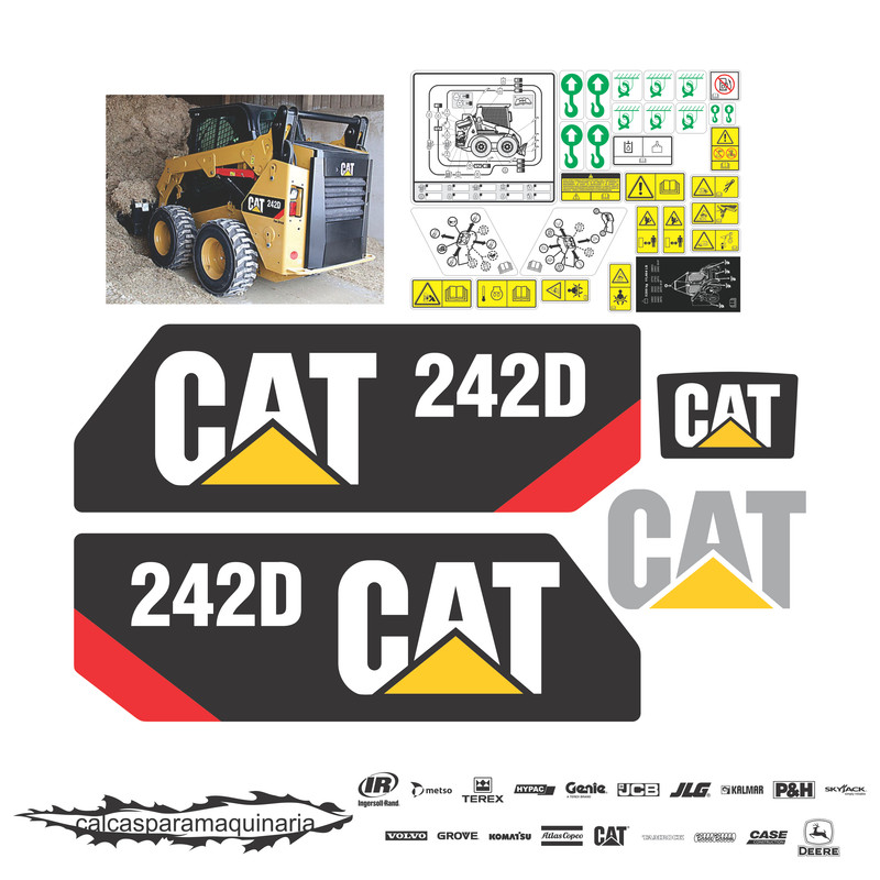 JUEGO DE CALCAS DE RESTAURACION PARA CAT 242D NVO