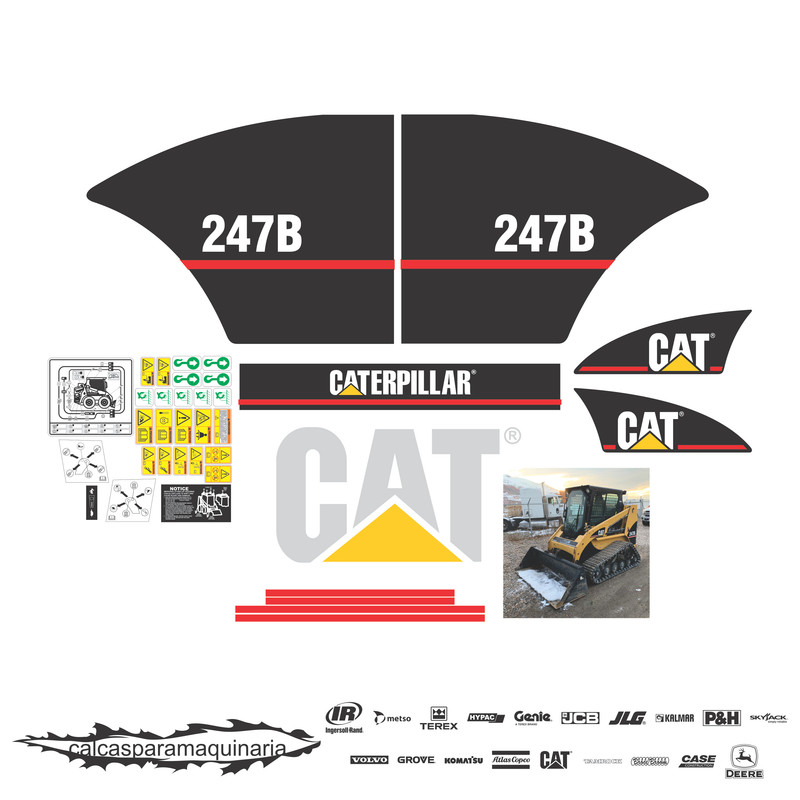 JUEGO DE CALCAS DE RESTAURACION PARA CAT 247B VJO 