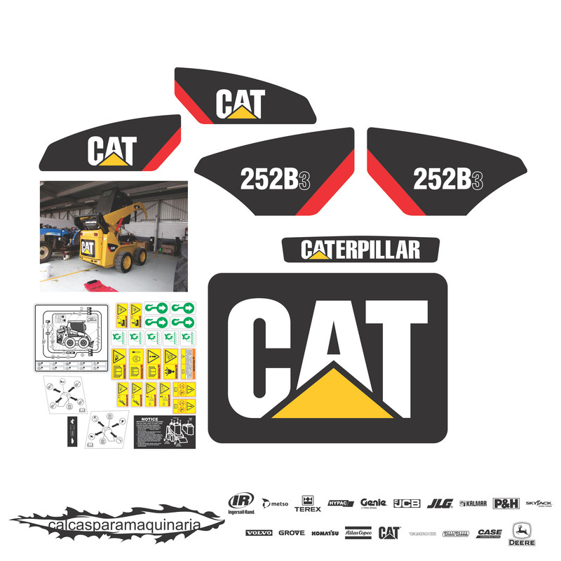 JUEGO DE CALCAS DE RESTAURACION PARA CAT 252B3 NVO