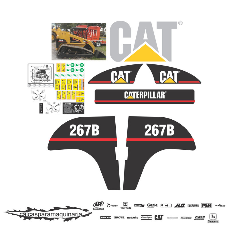 JUEGO DE CALCAS DE RESTAURACION PARA CAT 267B VJO
