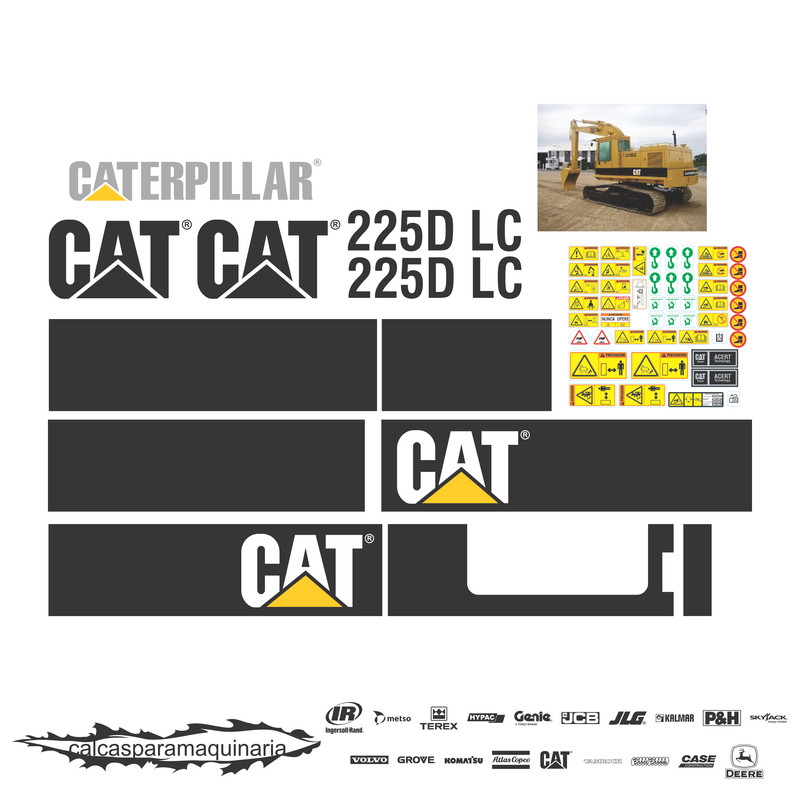 JUEGO DE CALCAS DE RESTAURACION PARA CAT 225DLC