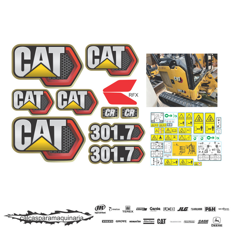 JUEGO DE CALCAS DE RESTAURACION PARA CAT 3017 PANAL