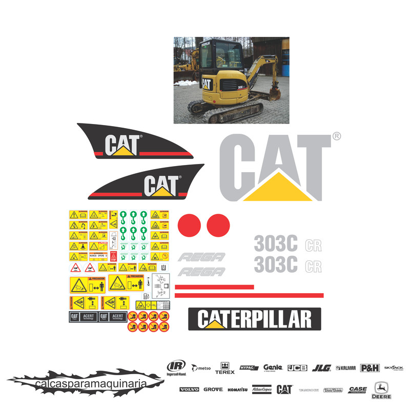 JUEGO DE CALCAS DE RESTAURACION PARA CAT 303CCR VJO