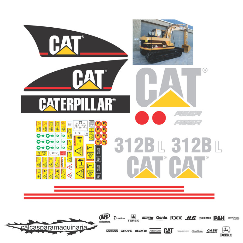 JUEGO DE CALCAS DE RESTAURACION PARA CAT 312BL 