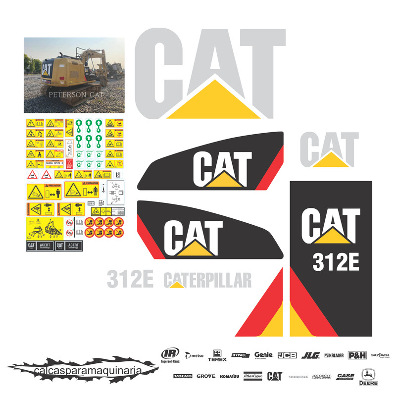 JUEGO DE CALCAS DE RESTAURACION PARA CAT 312E NVO