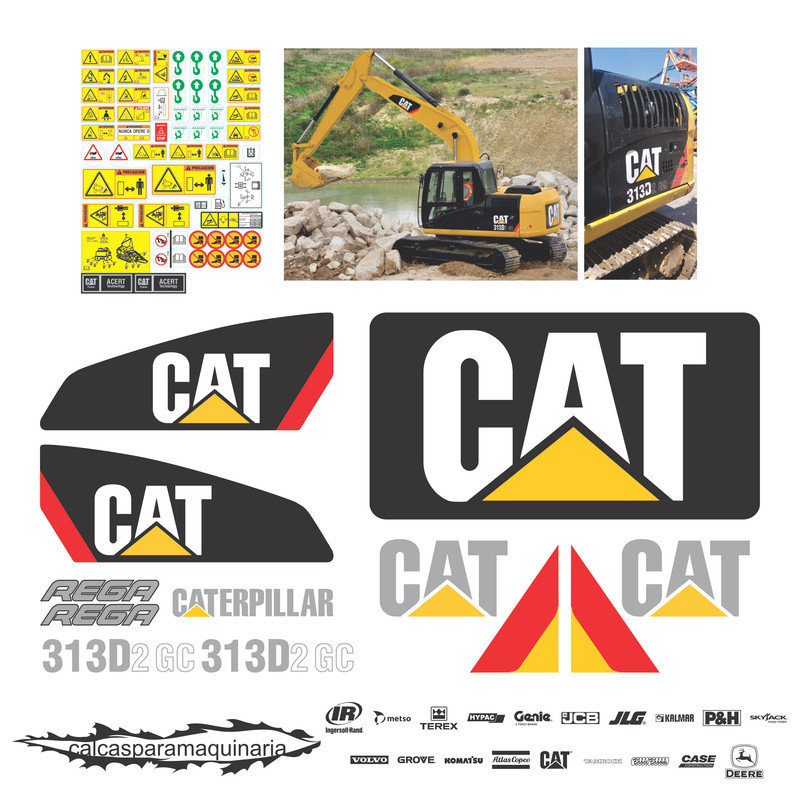 JUEGO DE CALCAS DE RESTAURACION PARA CAT 313D2GC