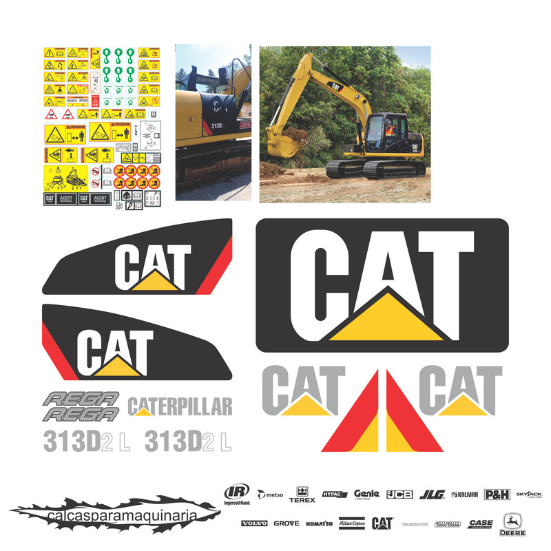 JUEGO DE CALCAS DE RESTAURACION PARA CAT 313D2L