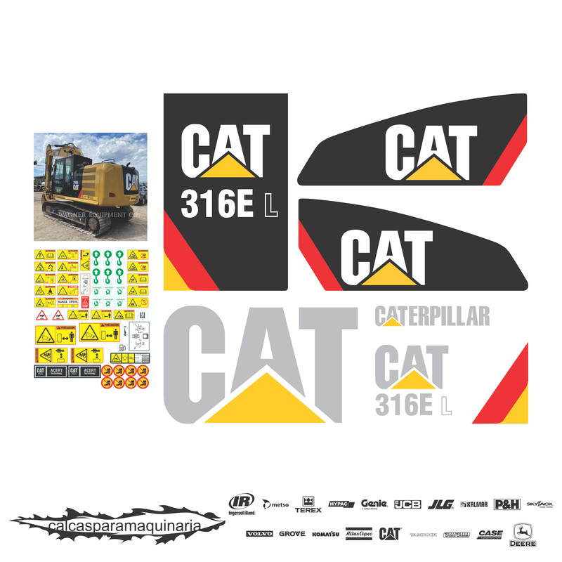 JUEGO DE CALCAS DE RESTAURACION PARA CAT 316EL NVO