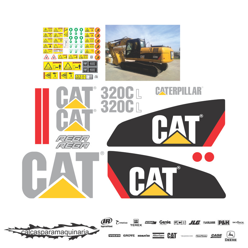 JUEGO DE CALCAS DE RESTAURACION PARA CAT 320CL NVO