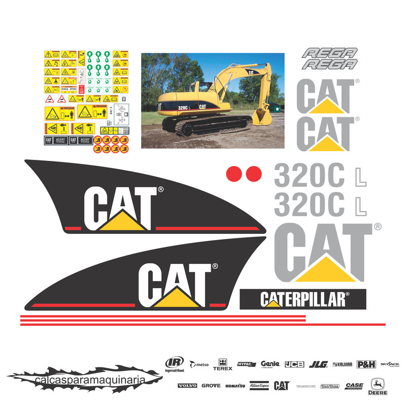 JUEGO DE CALCAS DE RESTAURACION PARA CAT 320CL VJO