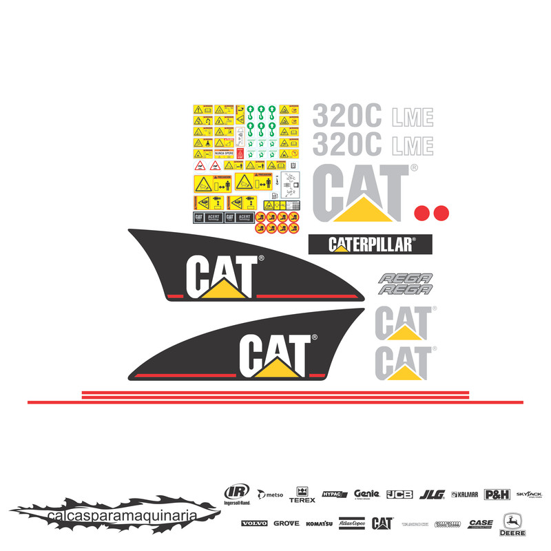 JUEGO DE CALCAS DE RESTAURACION PARA CAT 320CLME VJO