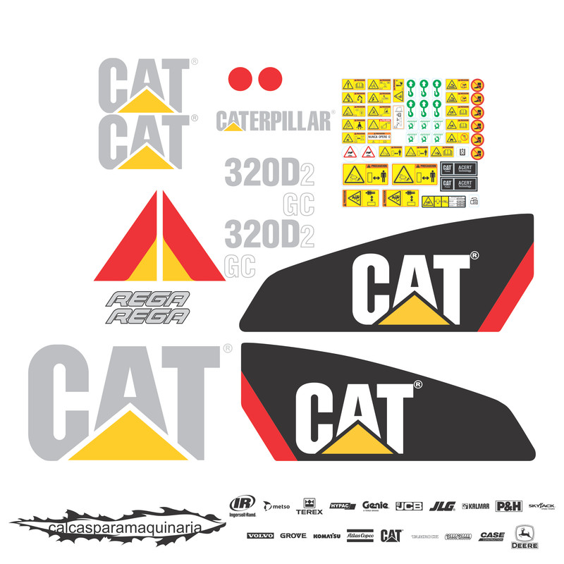 JUEGO DE CALCAS DE RESTAURACION PARA CAT 320D2GC