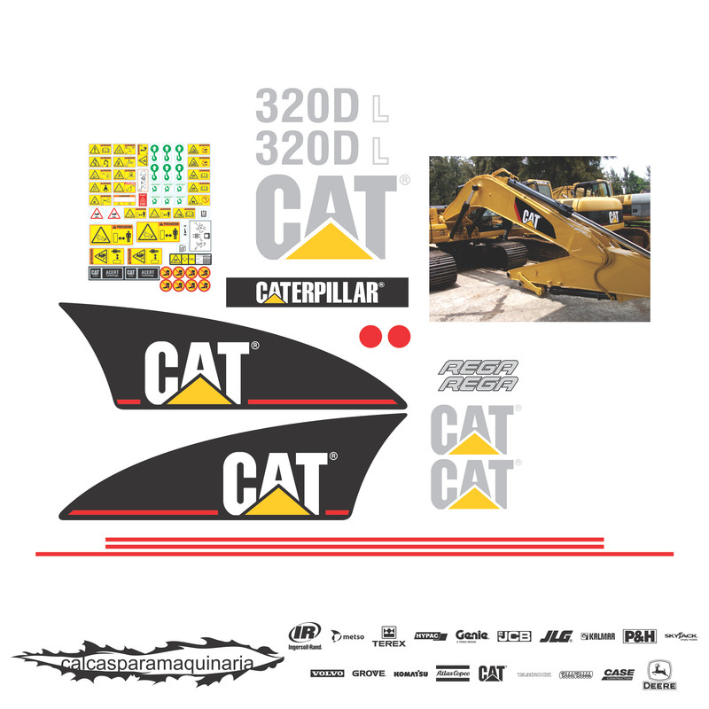 JUEGO DE CALCAS DE RESTAURACION PARA CAT 320DL VJO