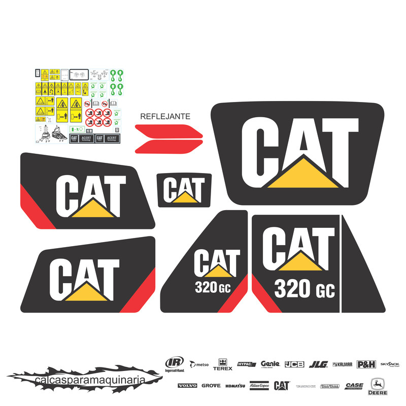 JUEGO DE CALCAS DE RESTAURACION PARA CAT 320GC NVO