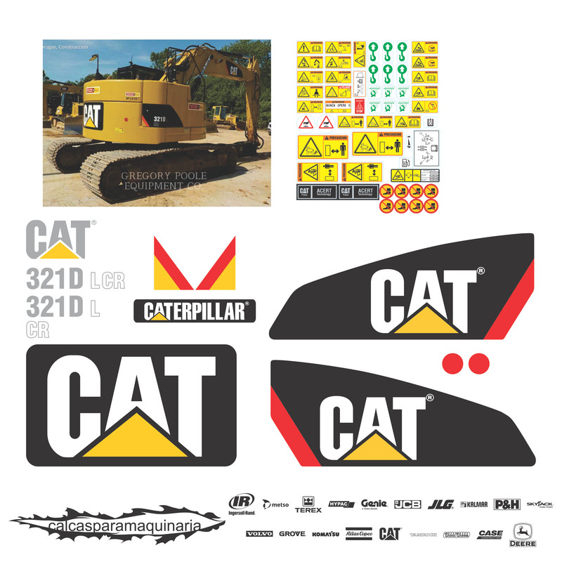 JUEGO DE CALCAS DE RESTAURACION PARA CAT 321DLCR NVO