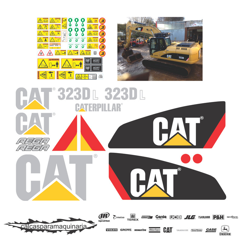 JUEGO DE CALCAS DE RESTAURACION PARA CAT 323DL NVO