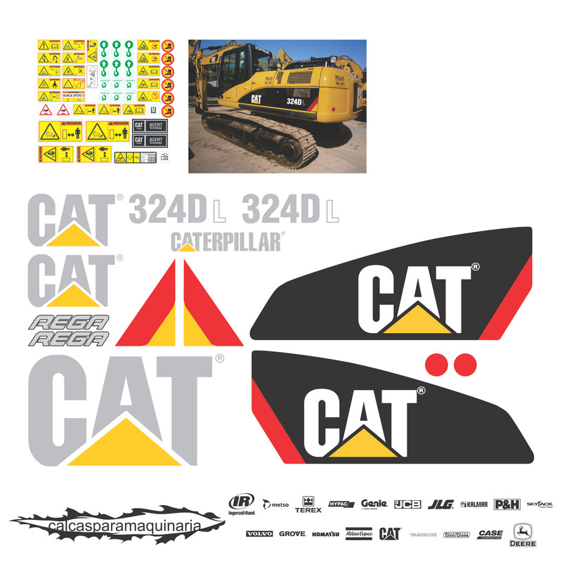 JUEGO DE CALCAS DE RESTAURACION PARA CAT 324DL NVO