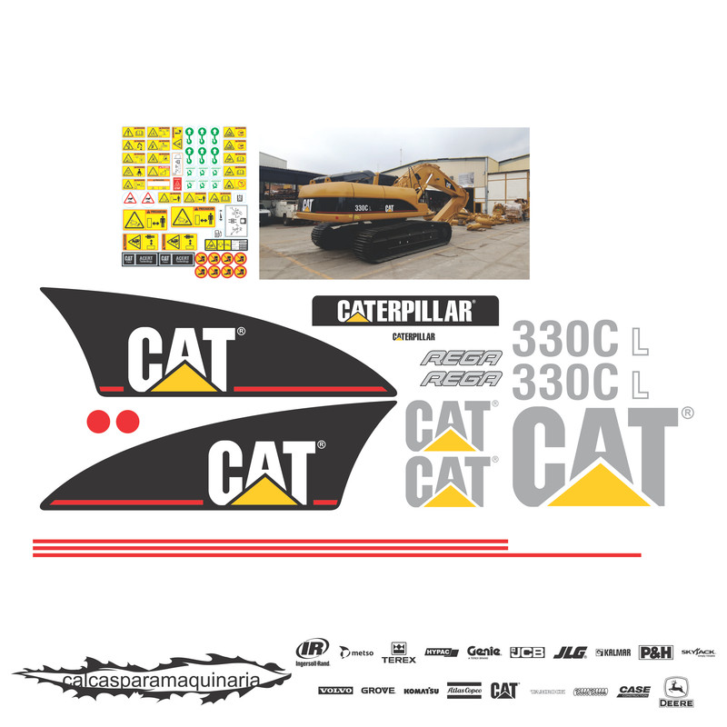 JUEGO DE CALCAS DE RESTAURACION PARA CAT 330CL VJO
