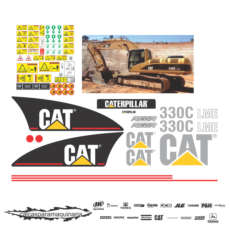 JUEGO DE CALCAS DE RESTAURACION PARA CAT 330CLME VJO