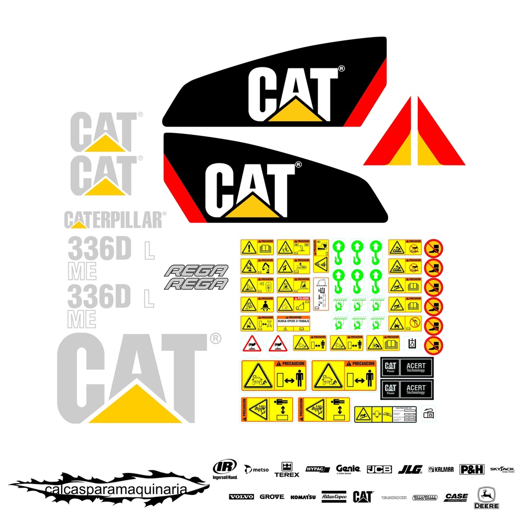 JUEGO DE CALCAS DE RESTAURACION PARA CAT 336DLME NVO