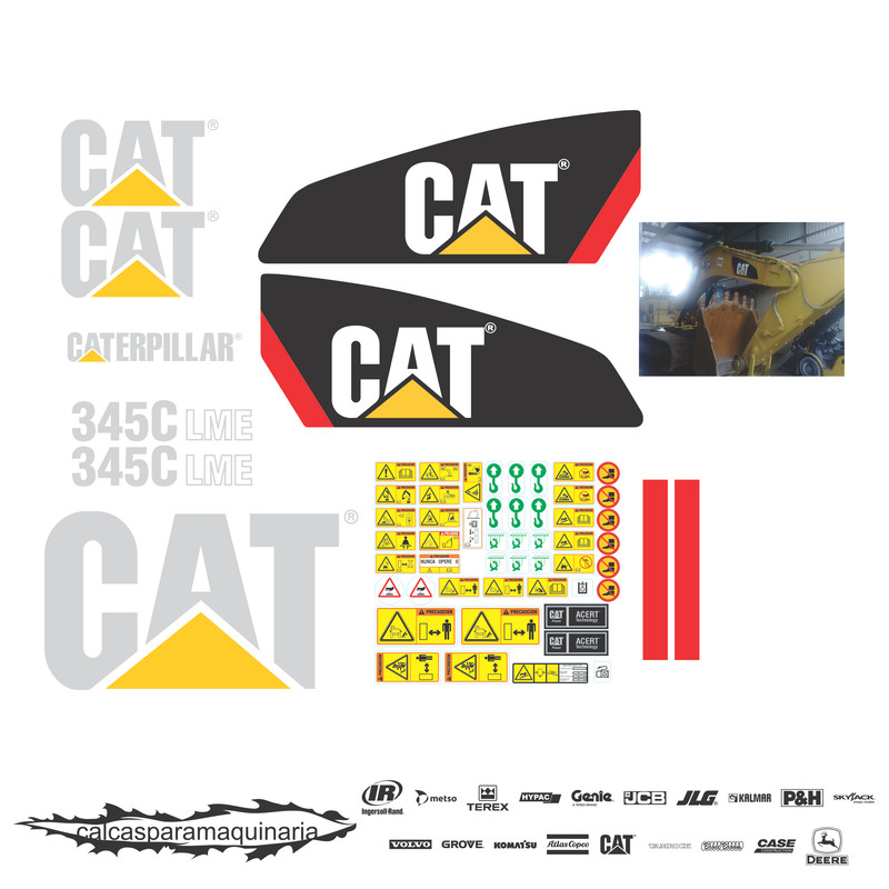 JUEGO DE CALCAS DE RESTAURACION PARA CAT 345CLME VJO