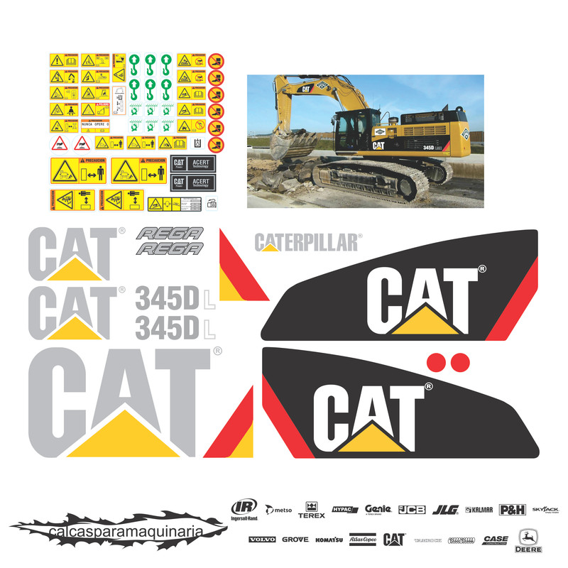 JUEGO DE CALCAS DE RESTAURACION PARA CAT 345DL NVO