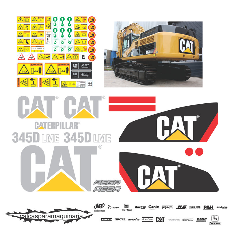 JUEGO DE CALCAS DE RESTAURACION PARA CAT 345DLME NVO