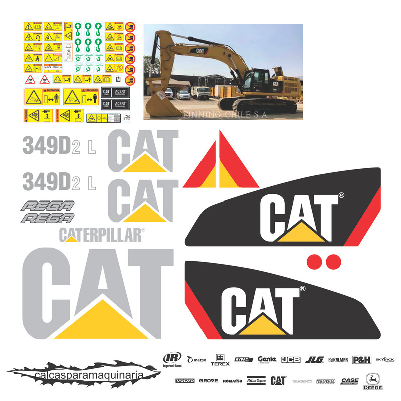 JUEGO DE CALCAS DE RESTAURACION PARA CAT 349D2L NVO
