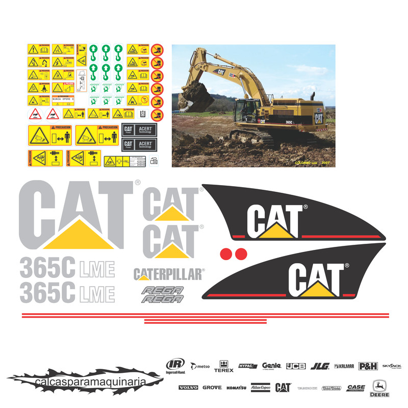 JUEGO DE CALCAS DE RESTAURACION PARA CAT 365CLME VJO