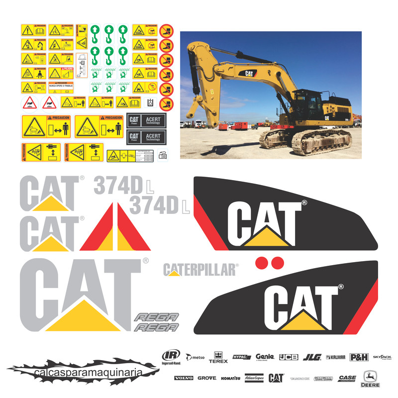 JUEGO DE CALCAS DE RESTAURACION PARA CAT 374DL NVO