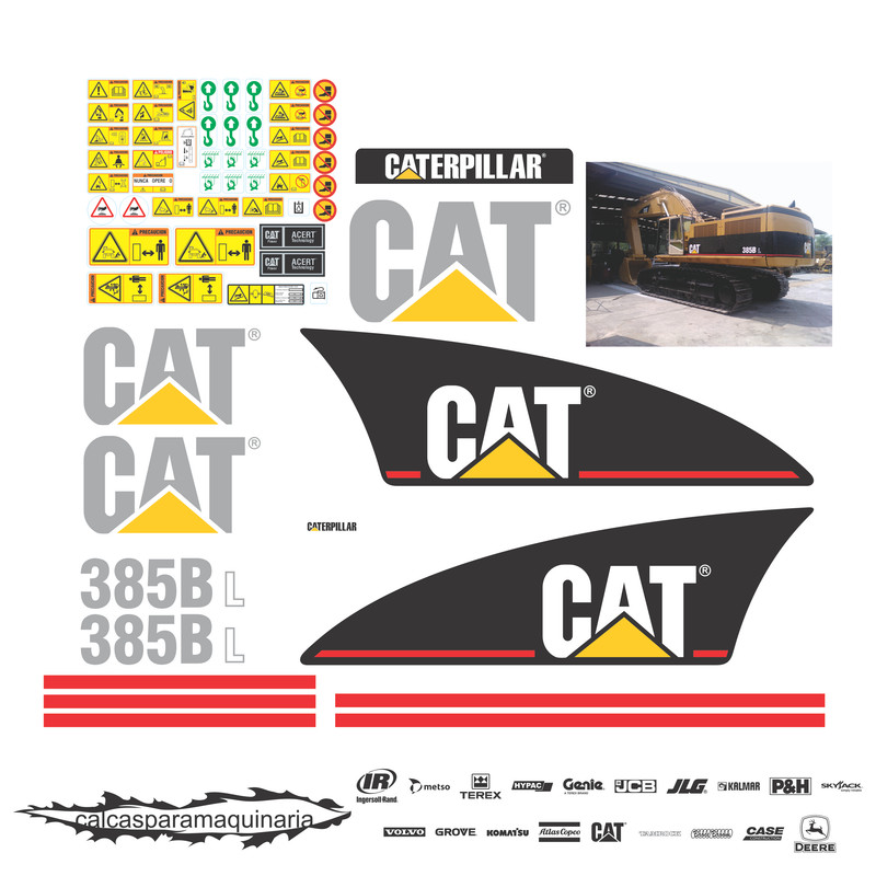JUEGO DE CALCAS DE RESTAURACION PARA CAT 385BL VJO