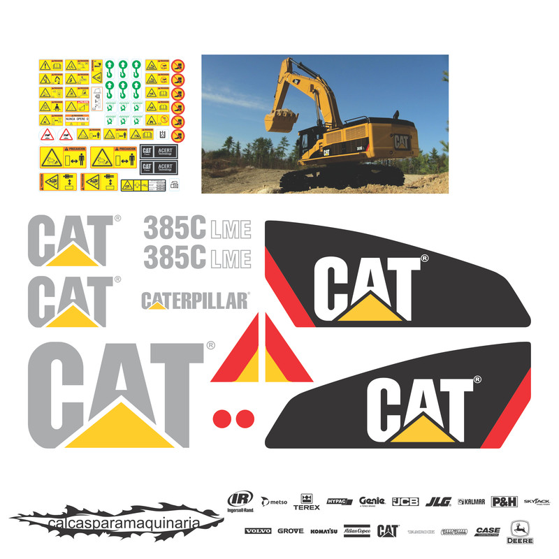 JUEGO DE CALCAS DE RESTAURACION PARA CAT 385CLME NVO