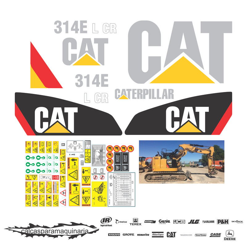 JUEGO DE CALCAS DE RESTAURACION PARA CAT 314ELCR NVO