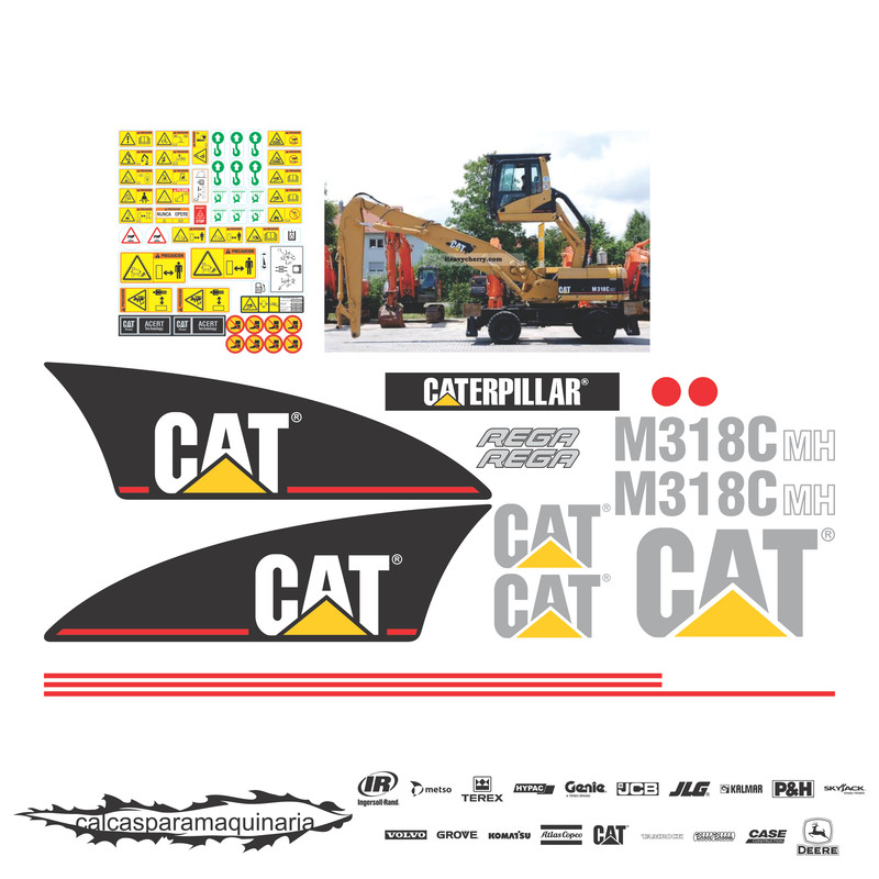 JUEGO DE CALCAS DE RESTAURACION PARA CAT M318CMH VJO