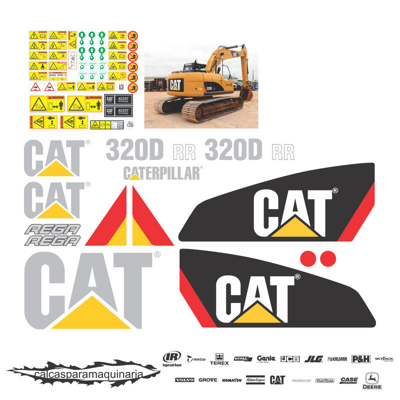 JUEGO DE CALCAS DE RESTAURACION PARA CAT 320DRR NVO