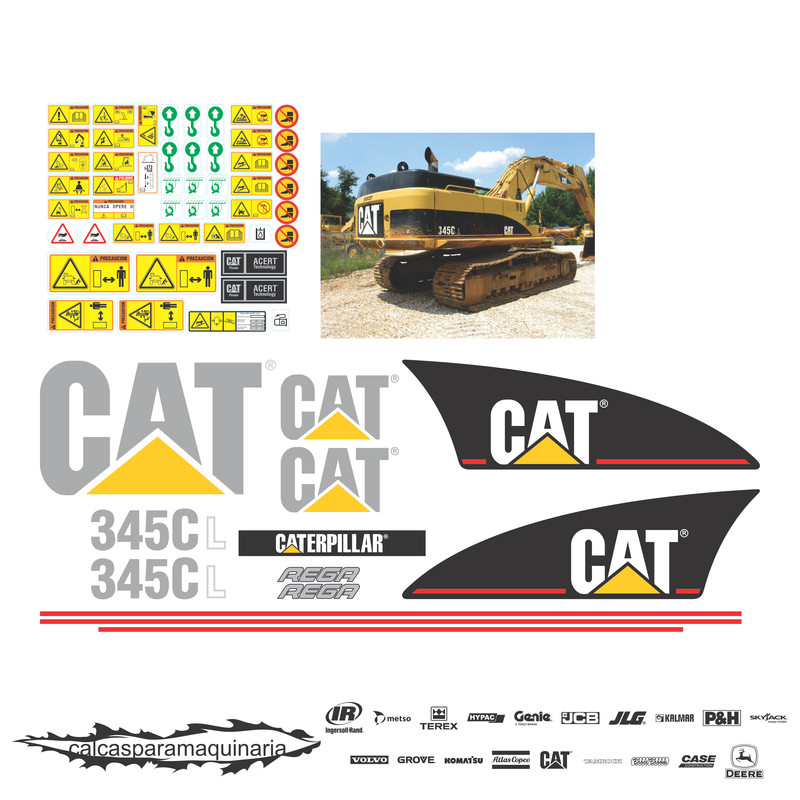 JUEGO DE CALCAS DE RESTAURACION PARA CAT 345CL VJO