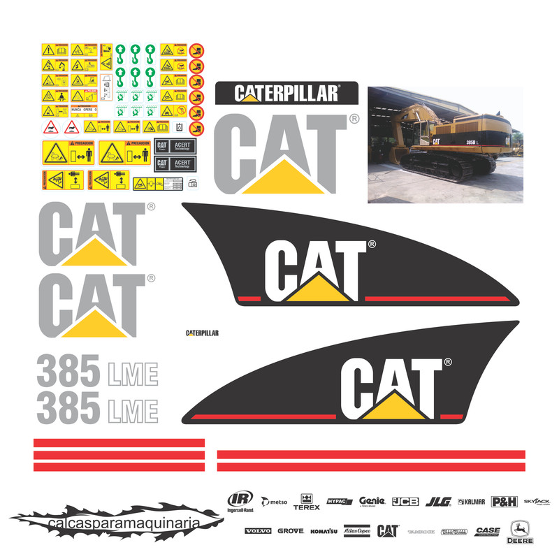 JUEGO DE CALCAS DE RESTAURACION PARA CAT 385LME VJO