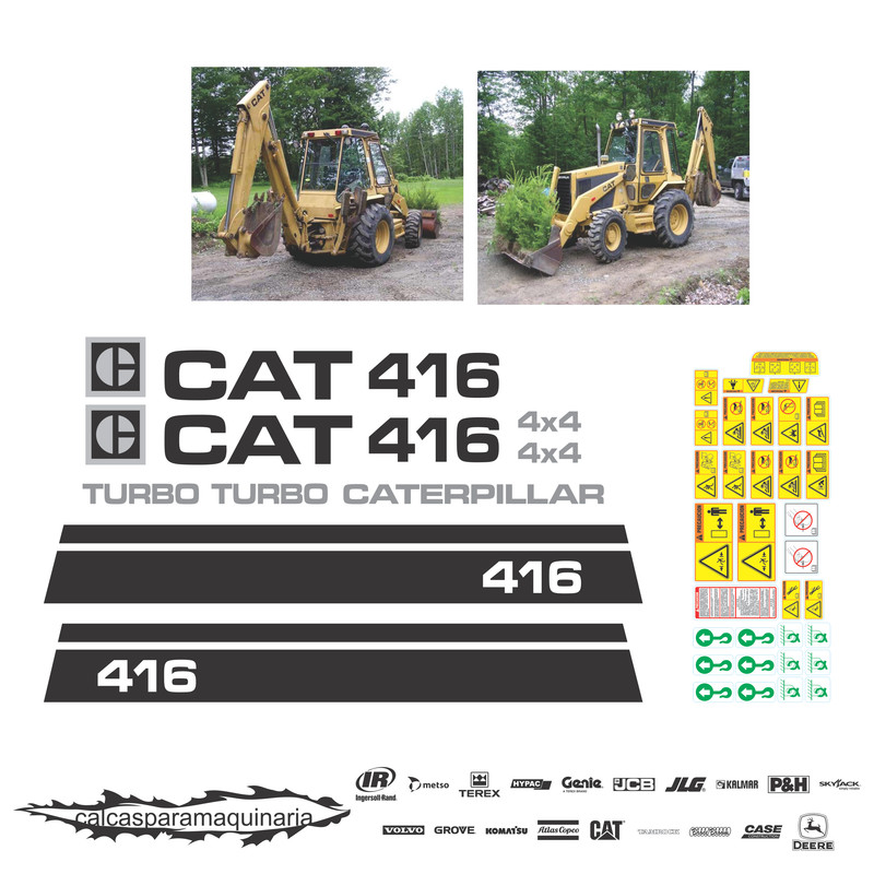 JUEGO DE CALCAS DE RESTAURACION PARA CAT 416SERIE2 ANTI