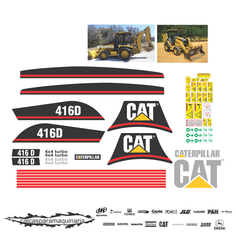 JUEGO DE CALCAS DE RESTAURACION PARA CAT 416D 
