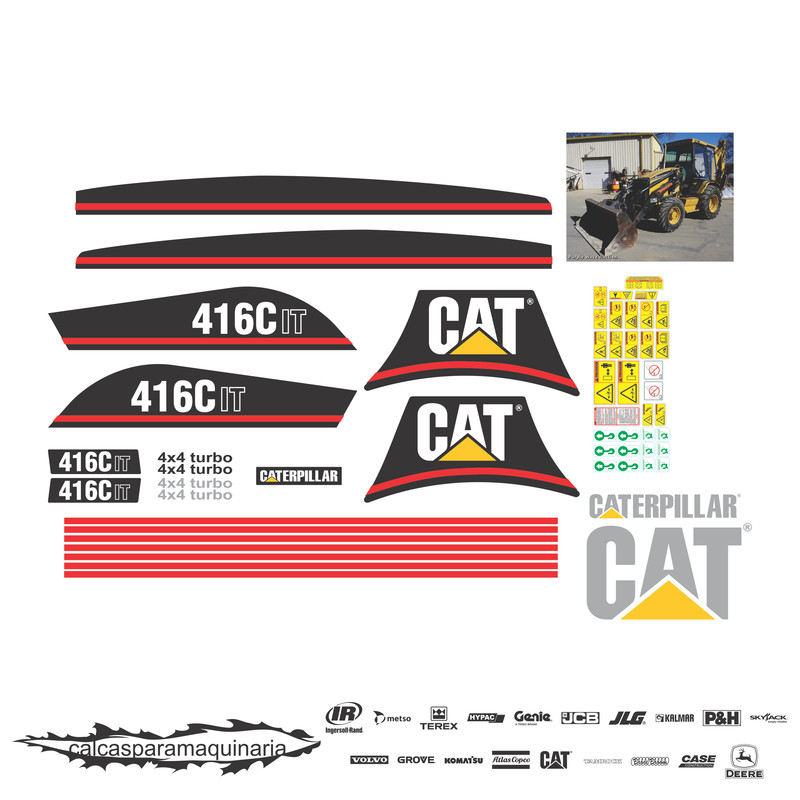 JUEGO DE CALCAS DE RESTAURACION PARA CAT 416CIT VJO