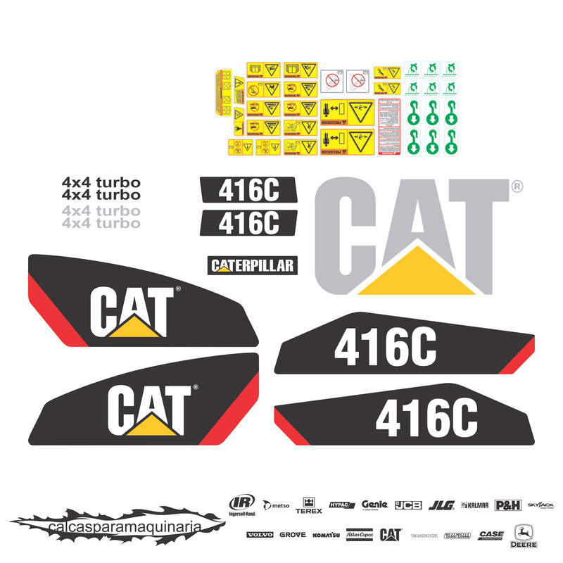 JUEGO DE CALCAS DE RESTAURACION PARA CAT 416C NVO