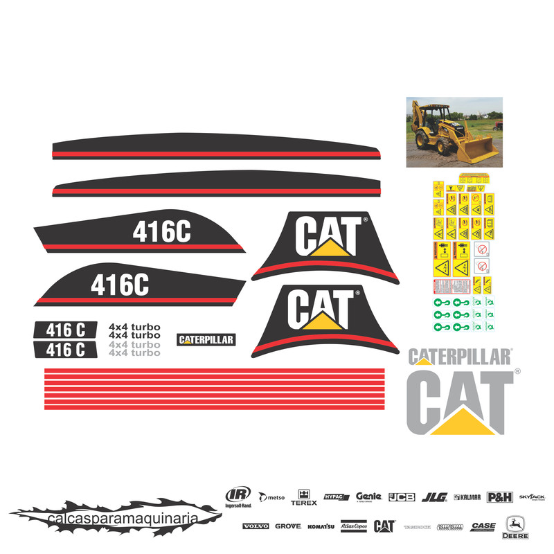 JUEGO DE CALCAS DE RESTAURACION PARA CAT 416C VJO