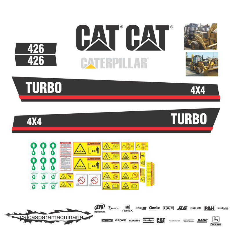 JUEGO DE CALCAS DE RESTAURACION PARA CAT 426 VJO